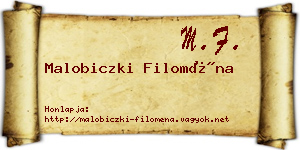 Malobiczki Filoména névjegykártya